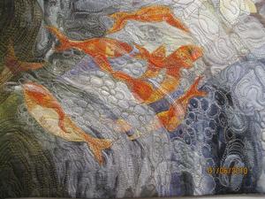 image of a quilt by Jan Gavin titled Koi Study